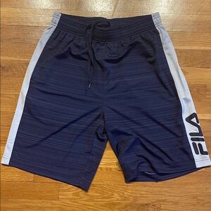 Fila Men's Navy and Light Gray Athletic Shorts